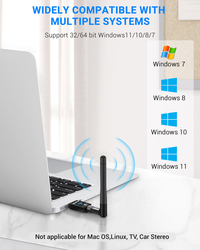 Long Range 328FT/100M Bluetooth USB Adapter 5.3 for PC, Drive-Free Bluetooth  5.3 Adapter for Windows 11/10/8.1, 5.3+EDR Bluetooth Wireless Transmitter  Receiver for Desktop Laptop PC (Black) 
