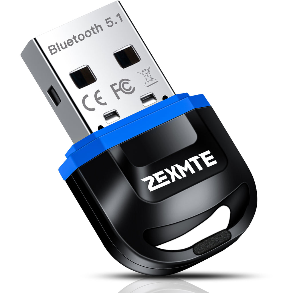 ZEXMTE Adaptador Bluetooth para PC 5.1, adaptador Bluetooth USB de largo  alcance 328FT/100M Bluetooth Dongle 5.1 EDR, adaptador Bluetooth para PC