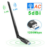 1200Mbps Wireless USB Wifi Adapter USB 3.0 Wifi Dongle with 5dBi Antenna ZEXMTE - zexmte
