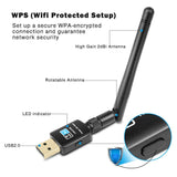 ZEXMTE Wireless USB Wifi Adapter AC 600M Dual Band (2.4G/150 Mbps+5G/433 Mbps) - zexmte